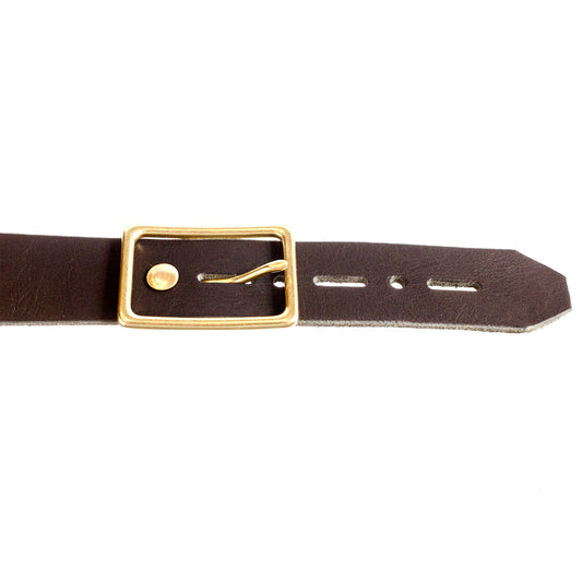 FFF Belt Sweet Spot 1.25" in Black — front view with brass center bar buckle