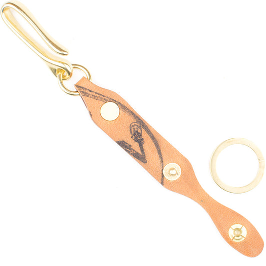 Short Leash Fob Cordovan — detail showing cordovan sheen and stitching