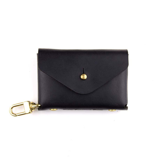 Keyllet Keychain Wallet in Chromexcel Black — front view