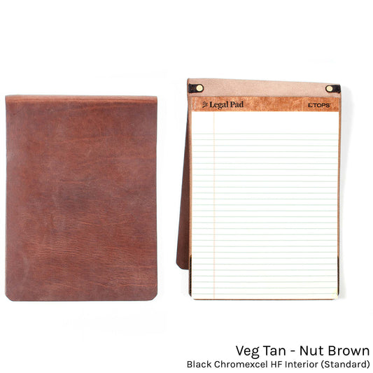 FFFolio Legal Pad Cover in nut brown leather — front view