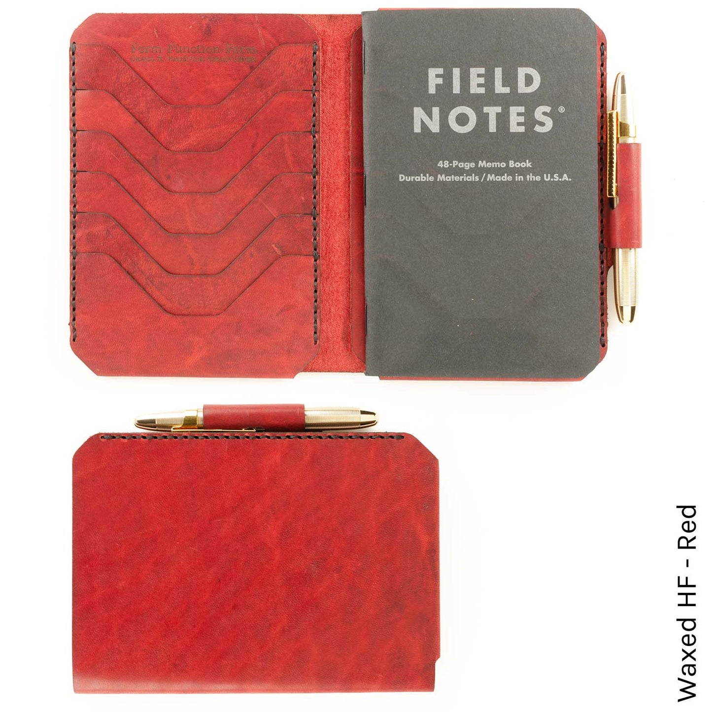 Field Notes Wallet in Waxed HF Red — front view