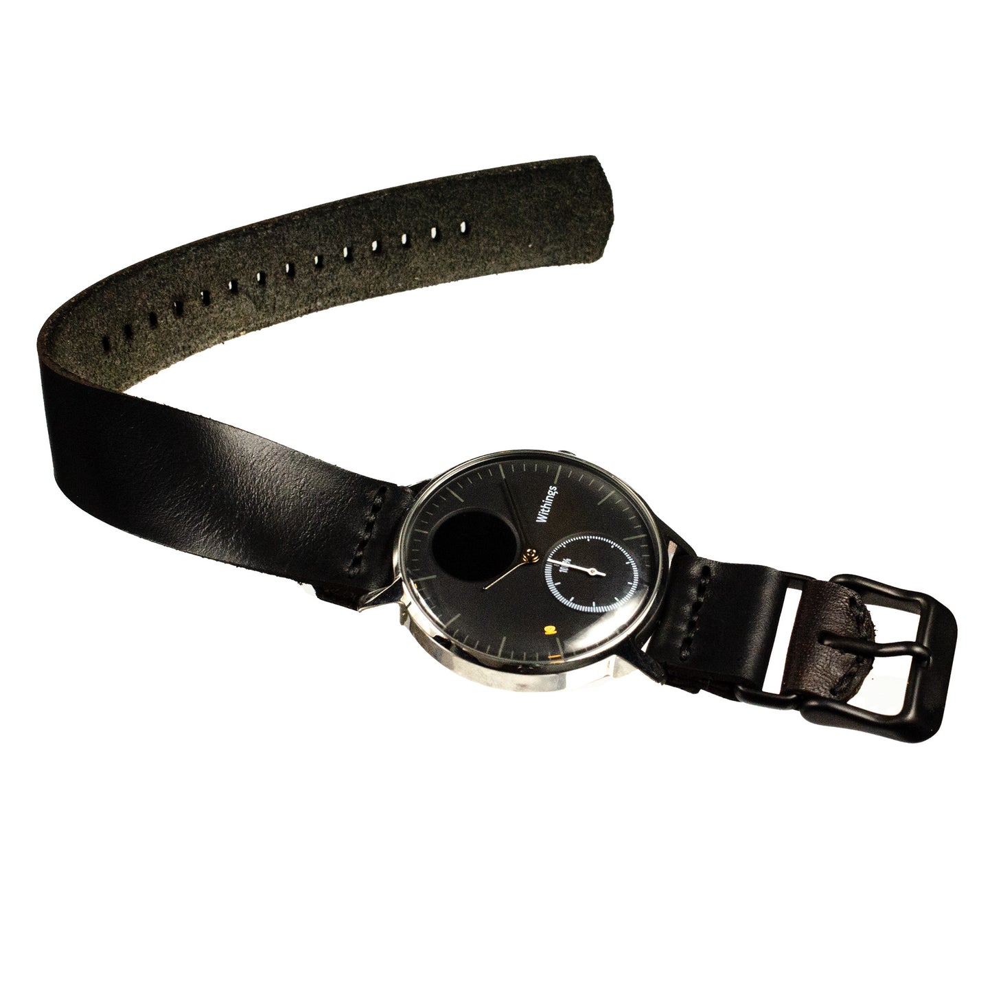 Side-Piece Watchband Standard — side profile showing slim leather drape