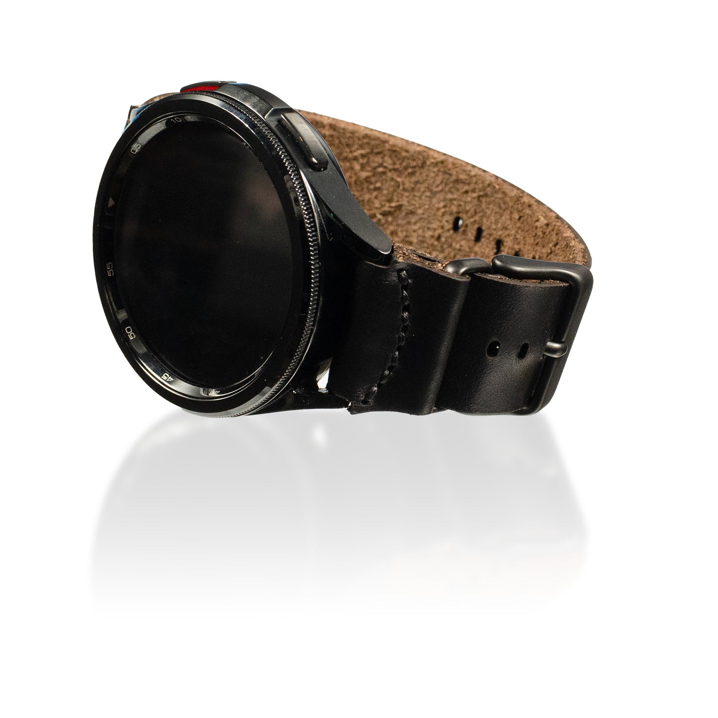 Side-Piece Watchband Samsung Galaxy in Chromexcel Black — wrist view