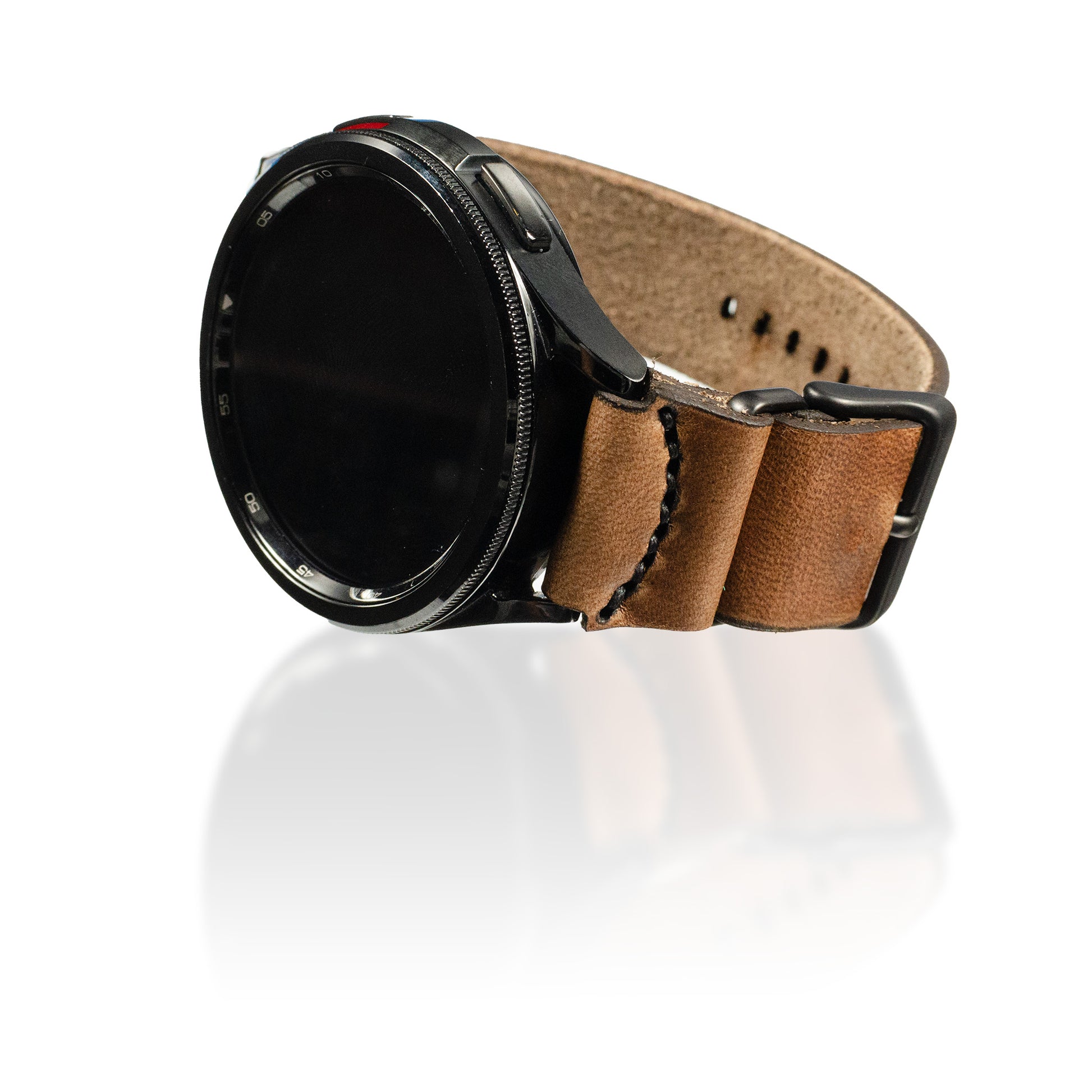 Side-Piece Watchband Samsung Galaxy in Chromexcel Espresso (Natural) — wrist view