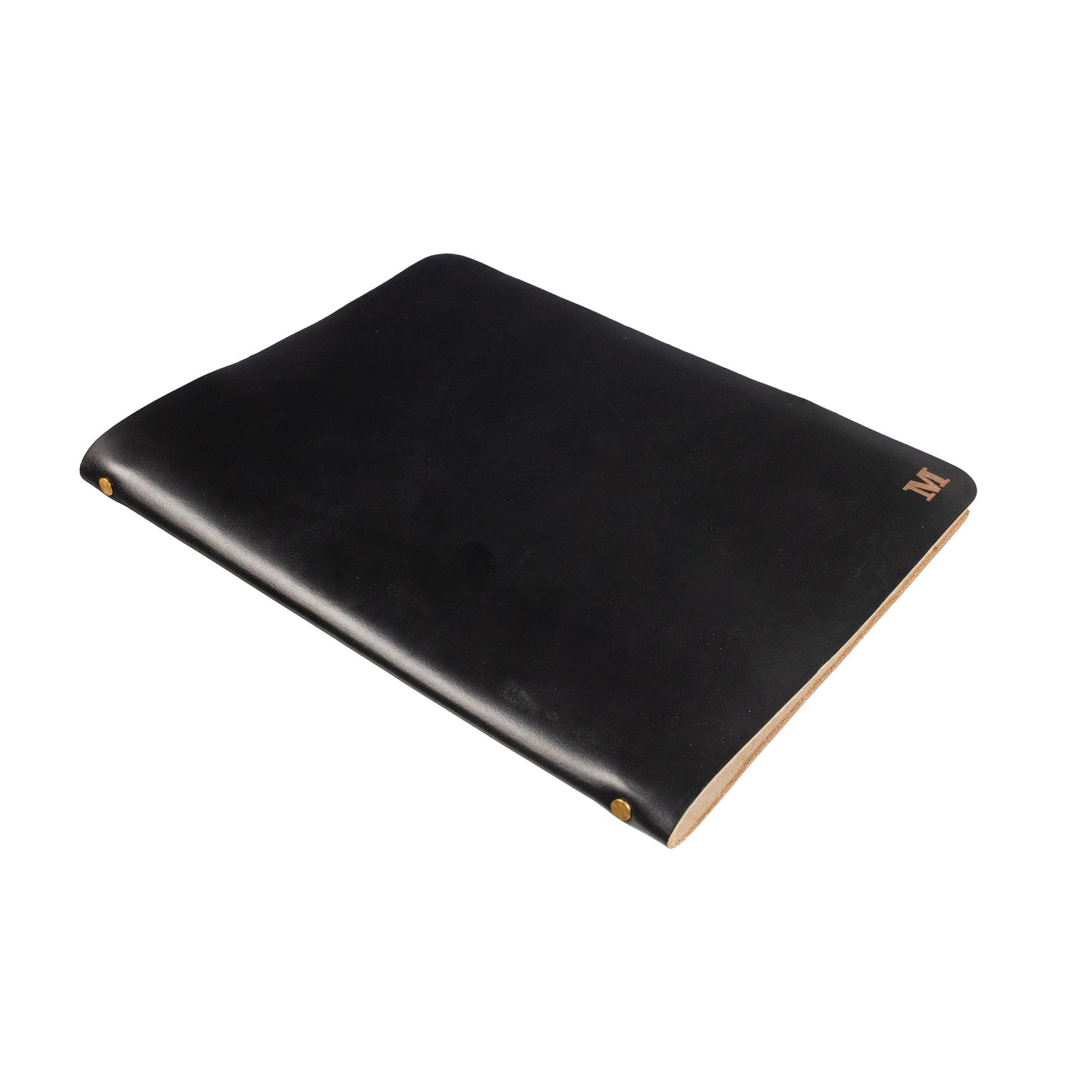 Slip Notebook Cover Custom Series — detail showing laser engraving options