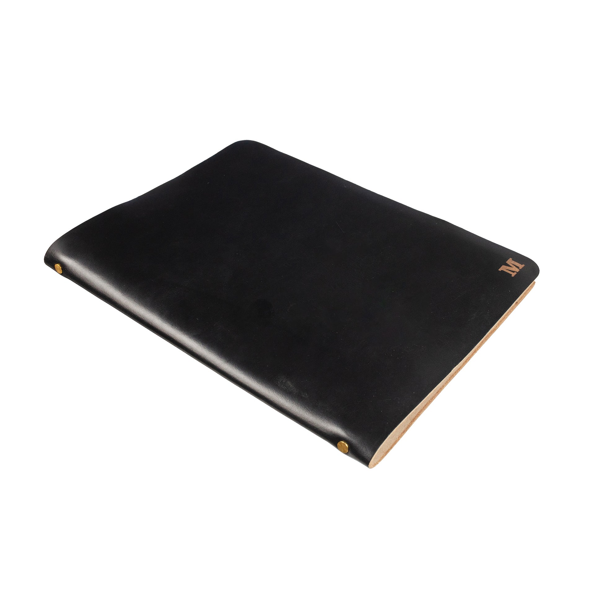Slip Notebook Cover Custom Series — detail showing laser engraving options