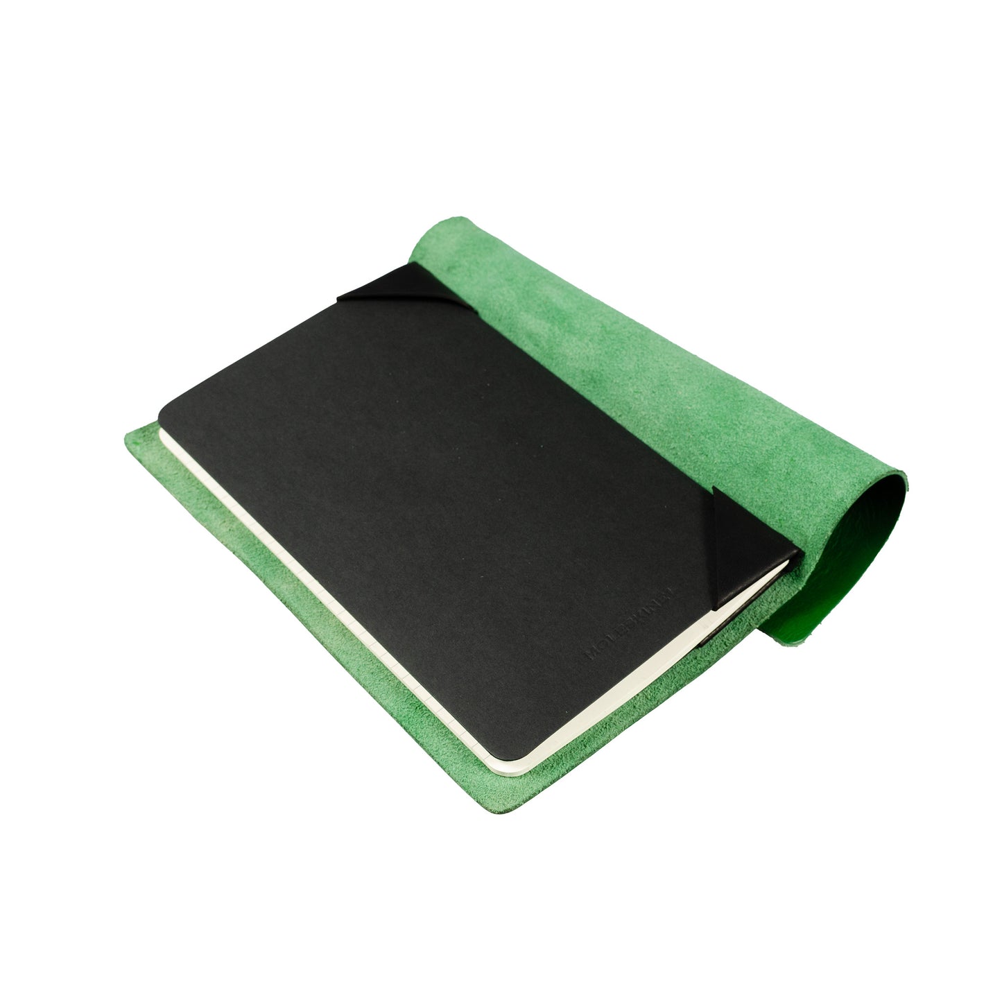Slip Notebook Cover Custom Series — detail showing pen loop and corner protectors