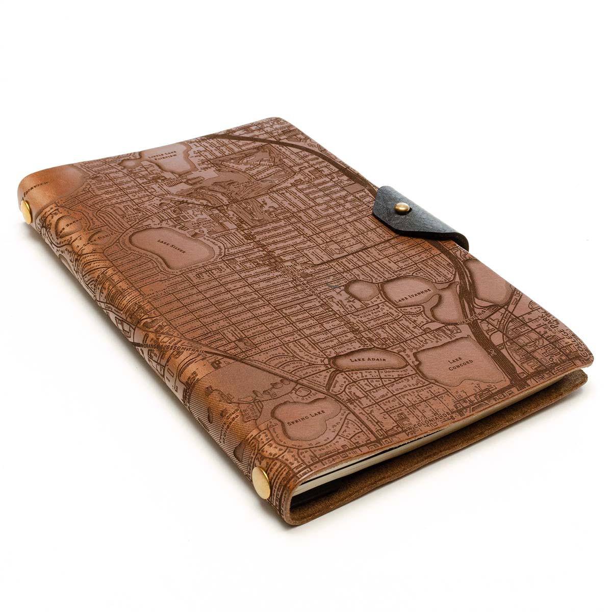 Slot Notebook Cover in Chromexcel Espresso (Natural) — front view