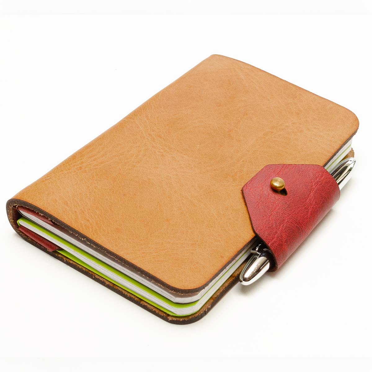 Mini Slot Field Notes in Veg Tan Harvest Wheat — front view