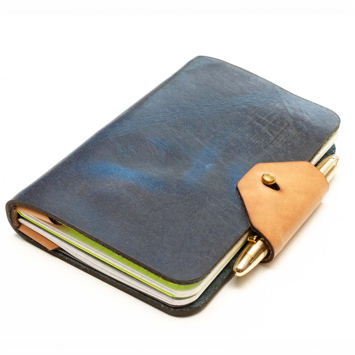 Mini Slot Field Notes — hero shot showing slim Horween leather Field Notes notebook cover
