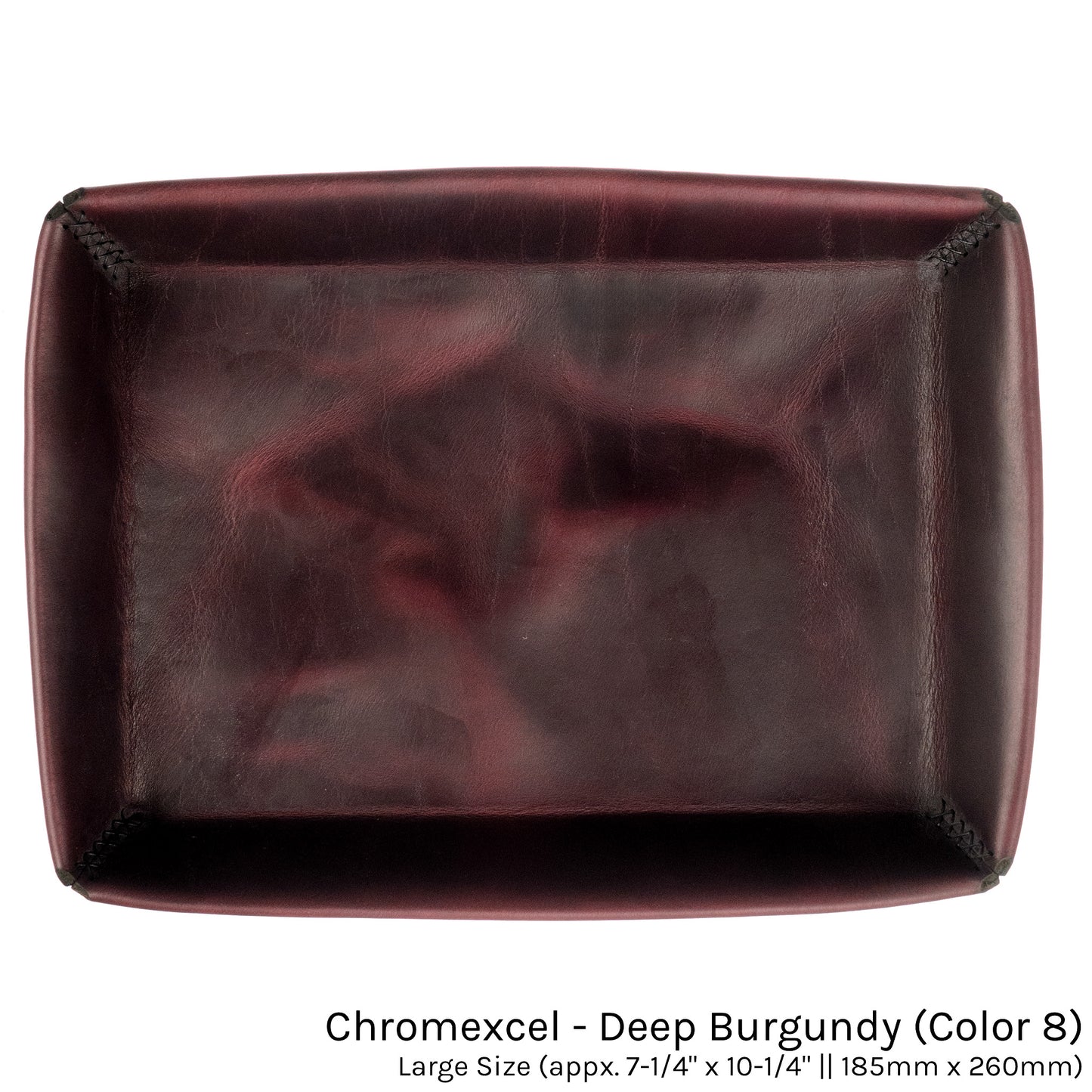 FFF Valet Tray in Chromexcel Deep Burgundy (Color 8) — front view