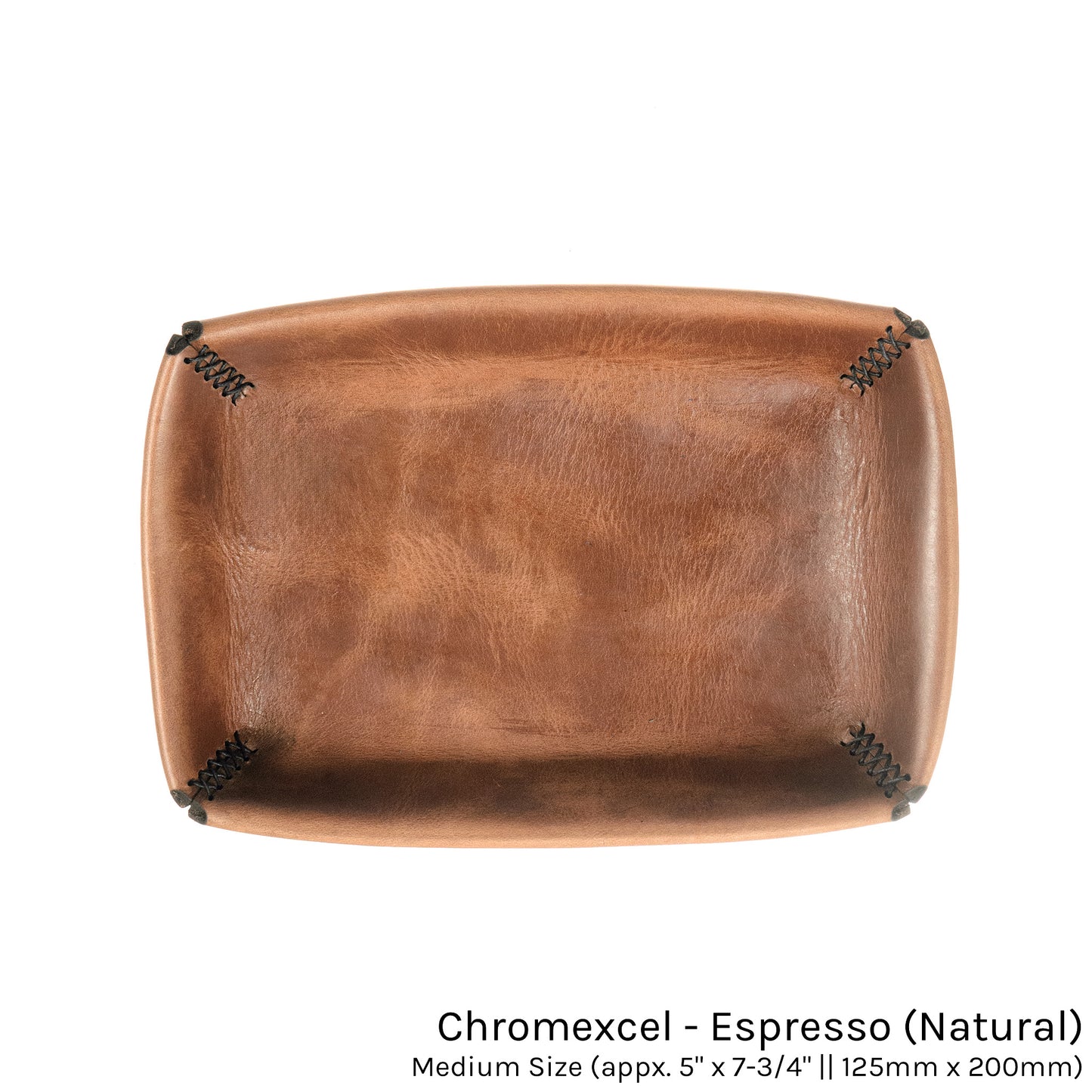 FFF Valet Tray in Chromexcel Espresso (Natural) — front view