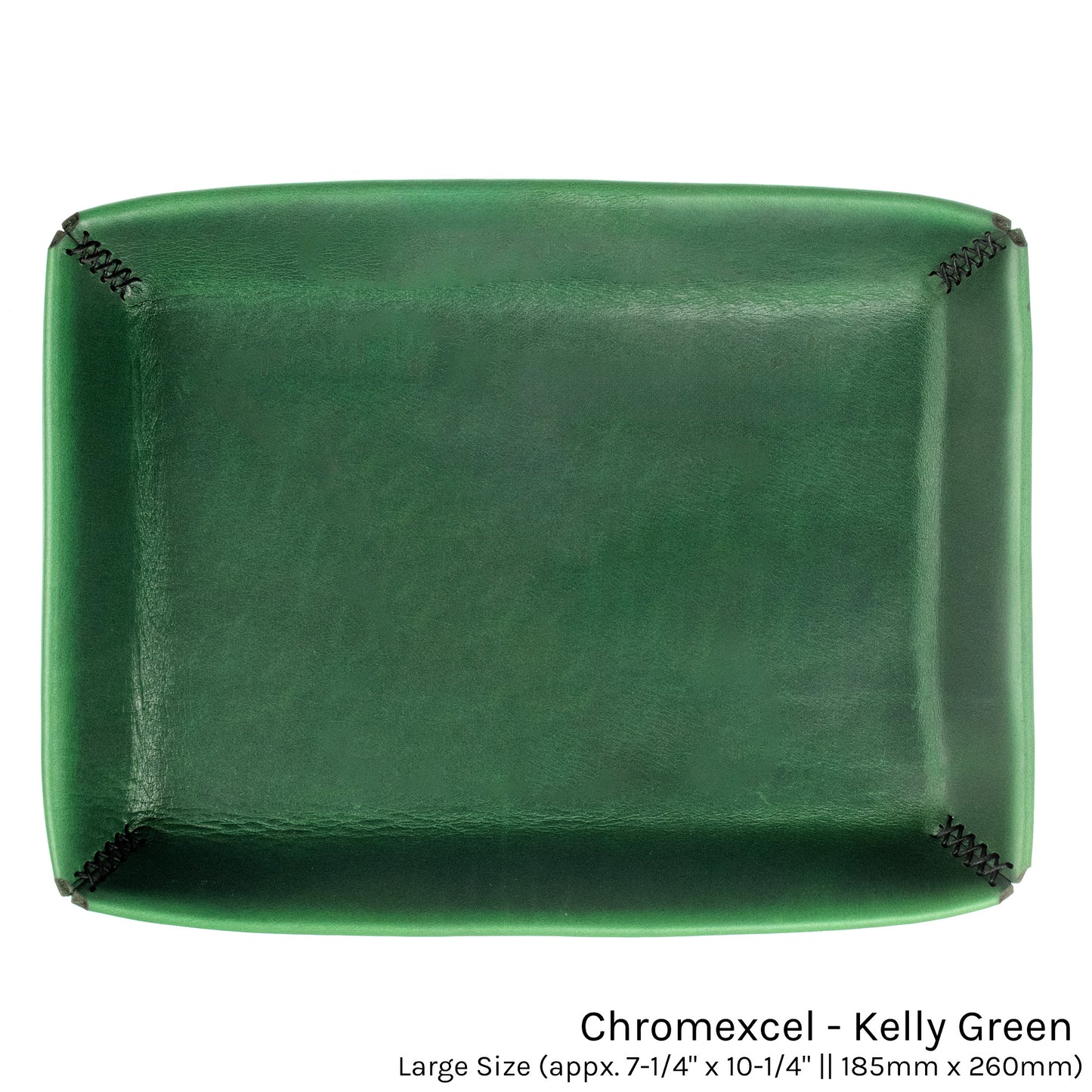 FFF Valet Tray in Chromexcel Kelly Green Cavallo — front view