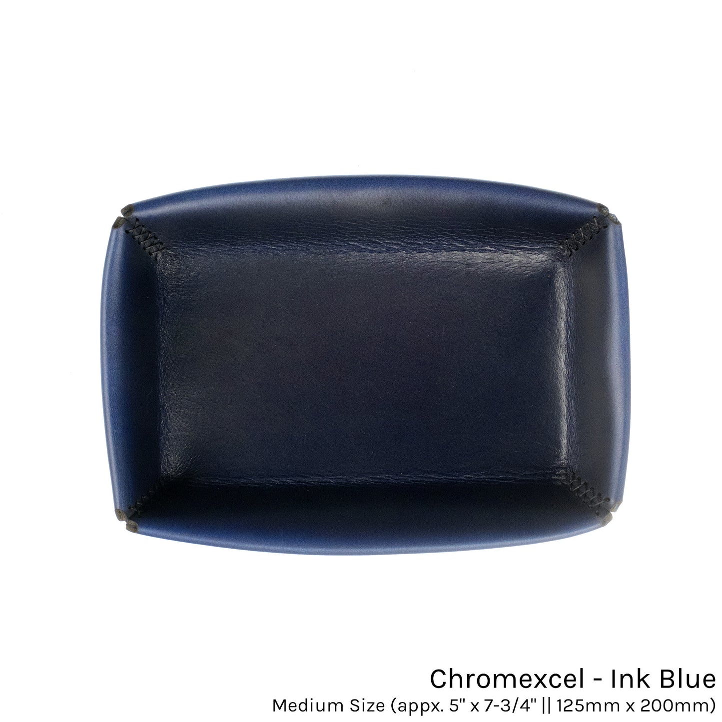 FFF Valet Tray in Chromexcel Ink Blue Cavallo — front view