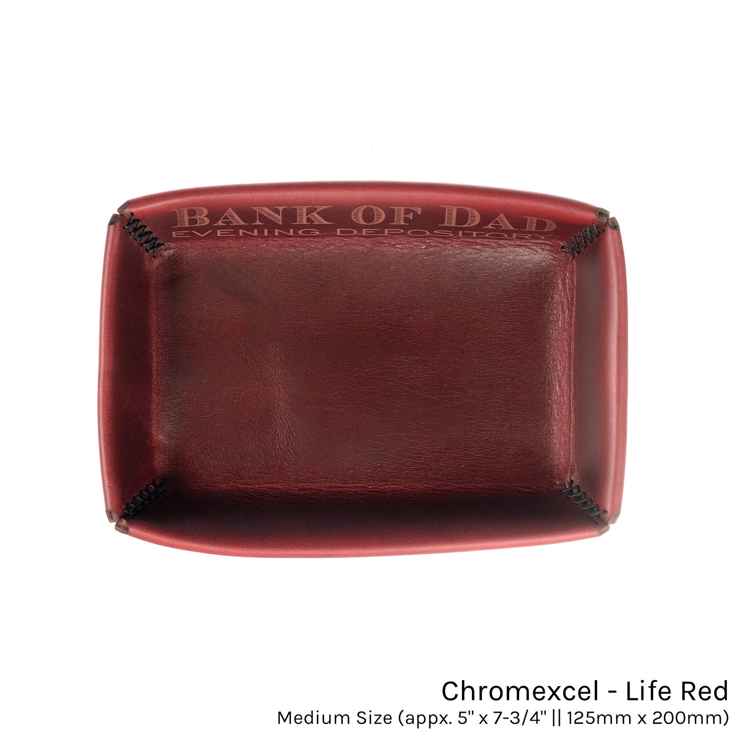 FFF Valet Tray in Chromexcel Life Red Cavallo — front view