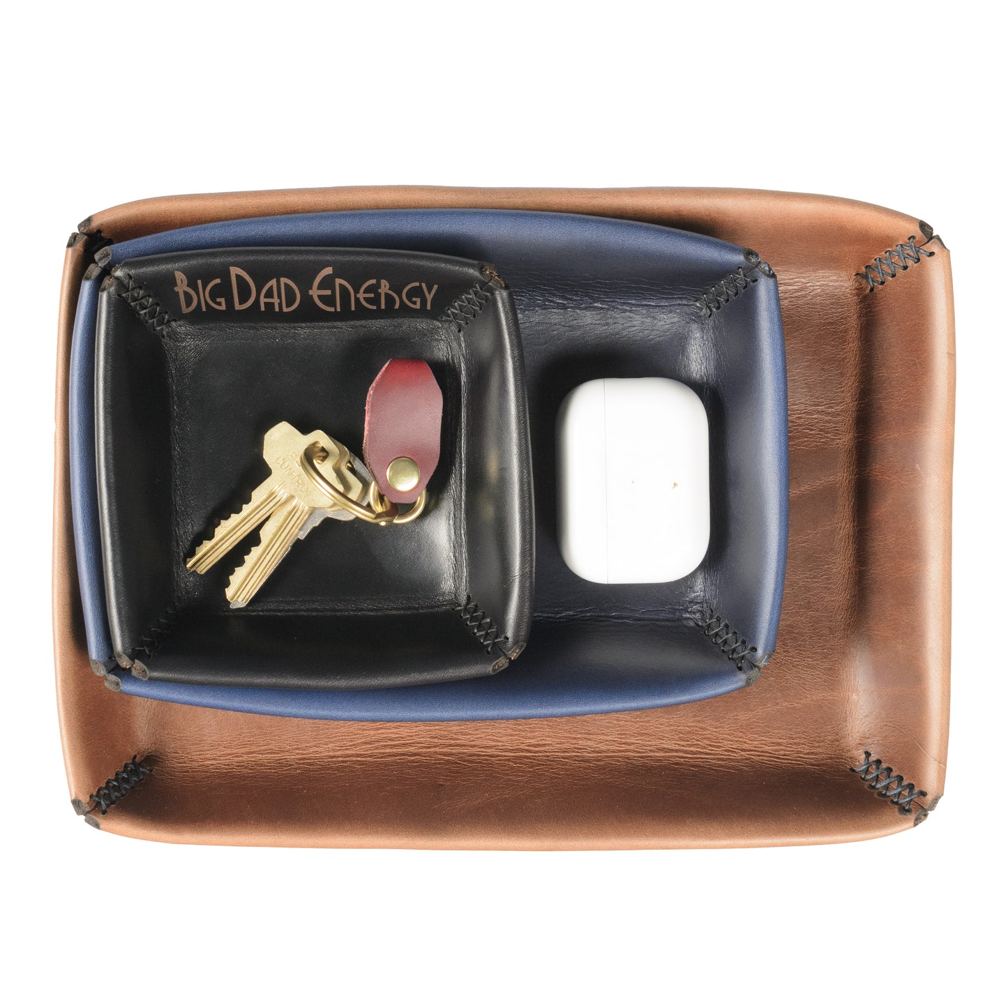 FFF Valet Tray — hero shot showing Horween leather catchall tray
