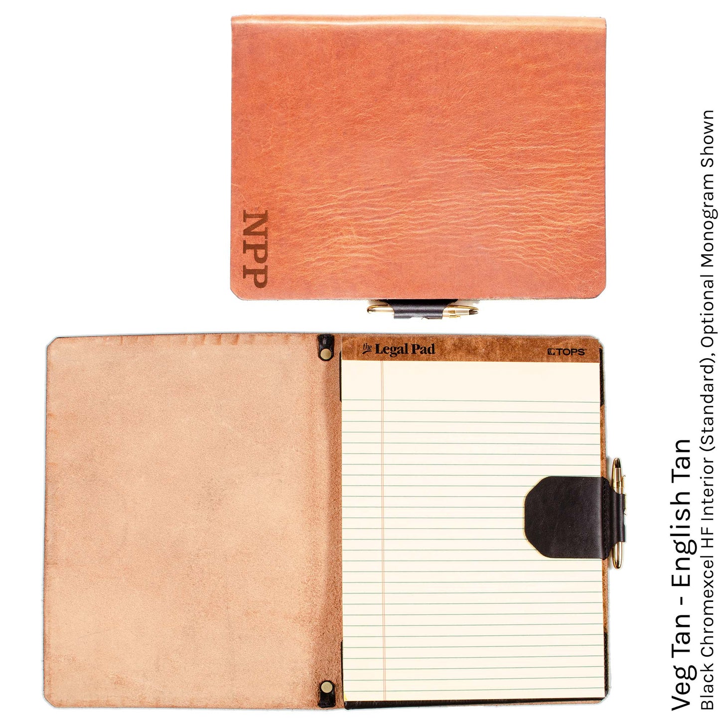FFFolio Legal Brief Slim in Veg Tan English Tan — front view