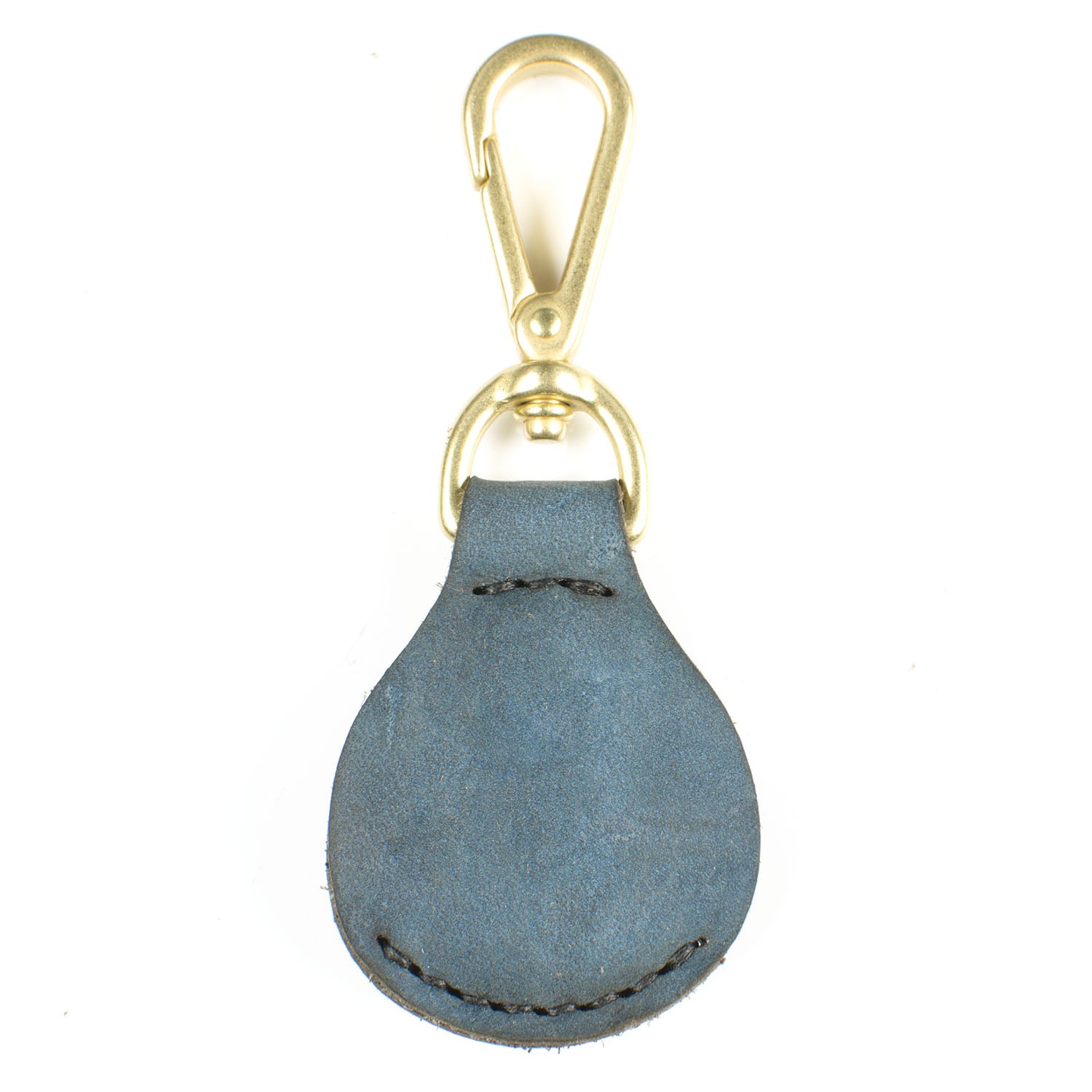 AirTag FFFob Clip — detail showing leather grain and clip hardware