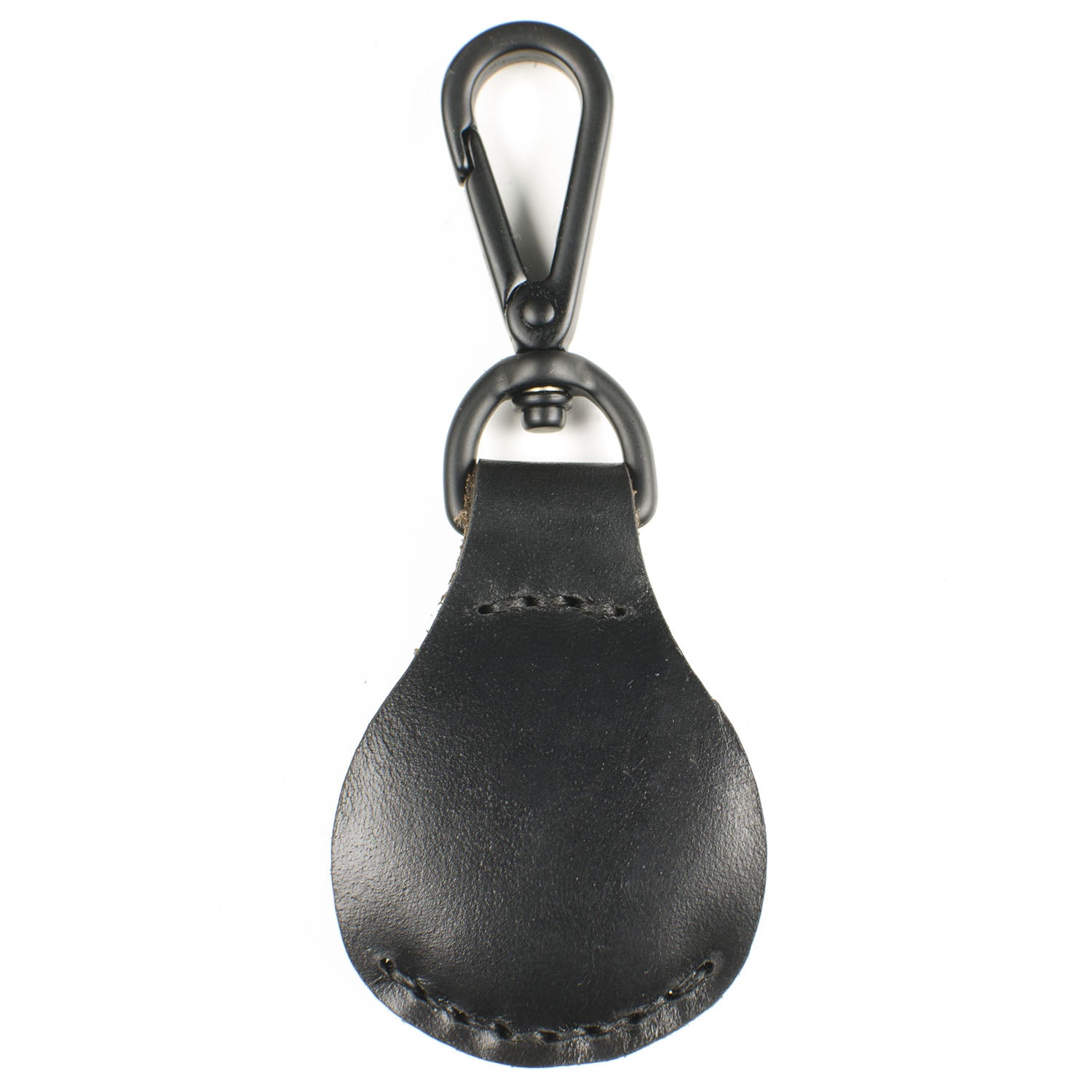 AirTag FFFob Clip in Chromexcel Black with matte black hardware — front view