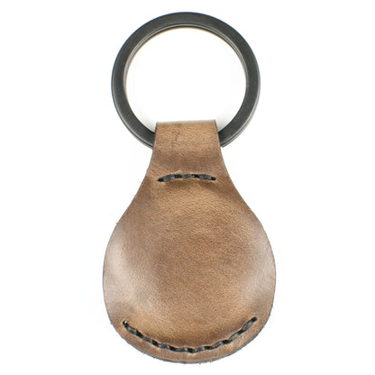 AirTag FFFob Key Ring in Chromexcel Espresso (Natural) — front view