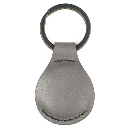 AirTag FFFob Key Ring — detail showing leather grain and ring attachment