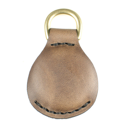 AirTag FFFob LayFlat in Chromexcel Espresso (Natural) — front view