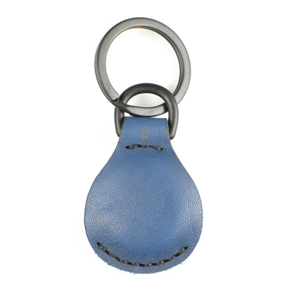 AirTag FFFob LayFlat — angle view showing flat leather construction
