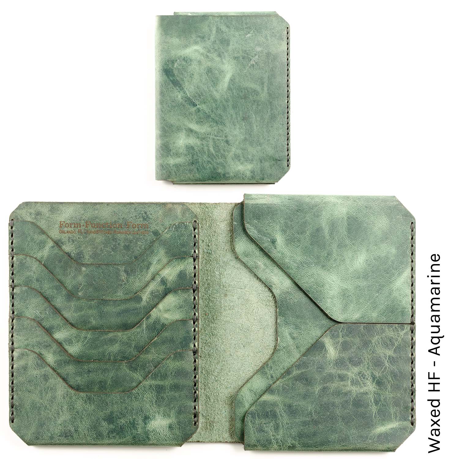 JetSet Passport Wallet in Waxed HF Aquamarine — front view