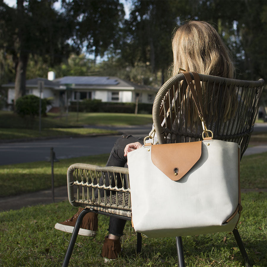Three-Way Bag — front view as tote configuration