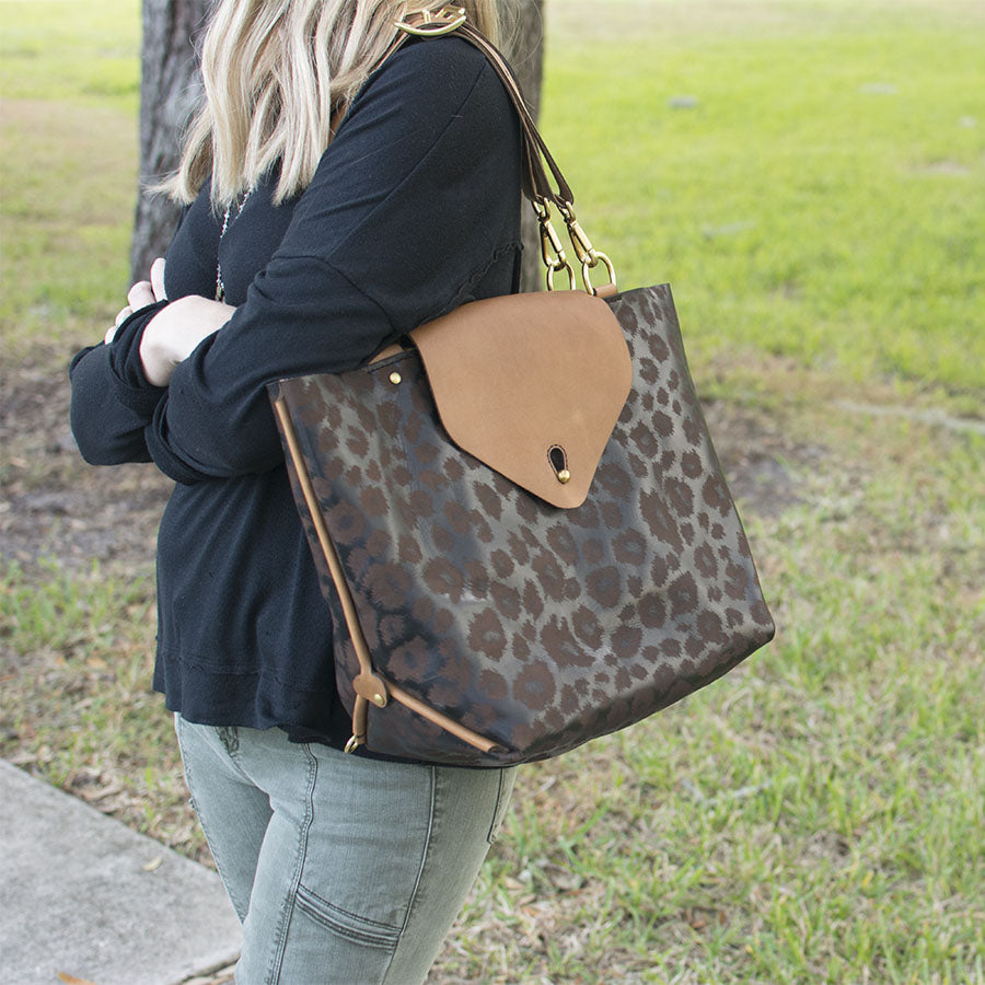 Three-Way Bag — detail showing exterior pocket