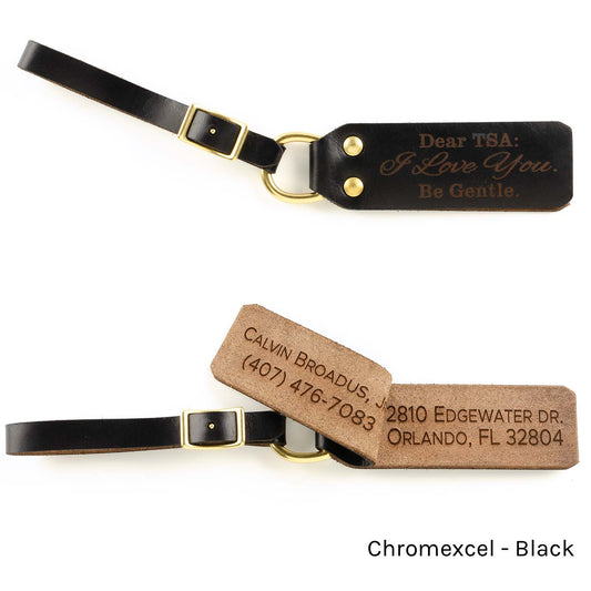 ID FFFob Luggage Strap in Chromexcel Black — front view