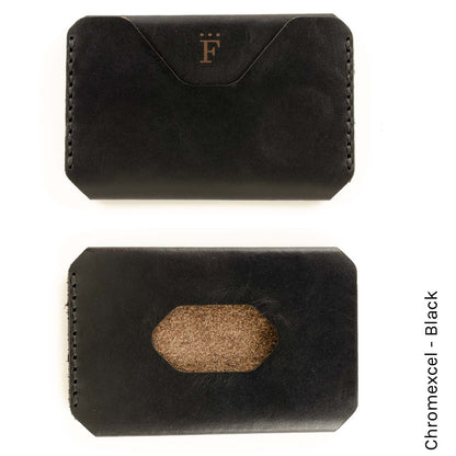 Side Hustle Wallet in Chromexcel Black — front view
