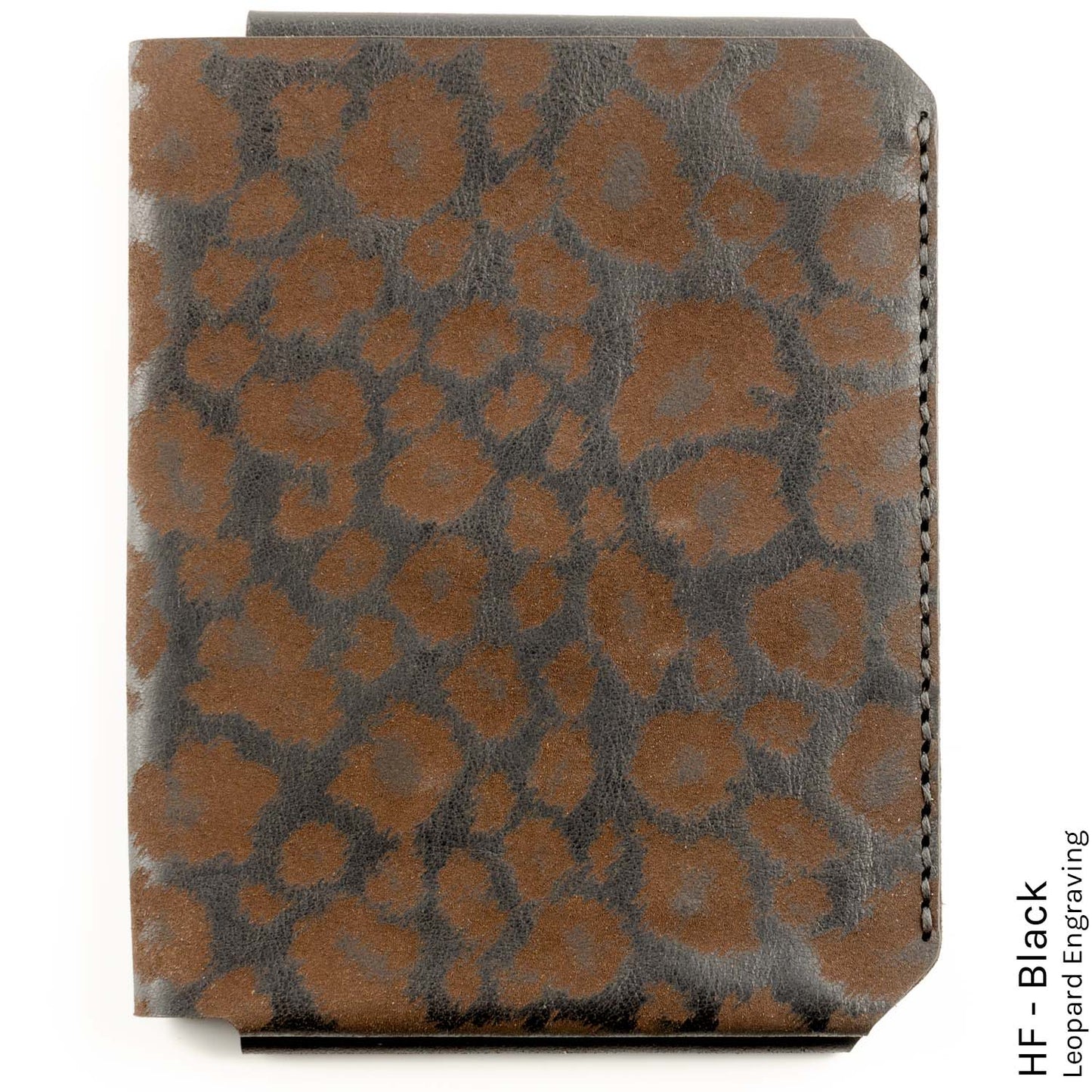 JetSet Passport Wallet in HF Black with animal print lining — front view