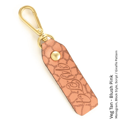FFFob Keychain in Veg Tan Blush Pink — front view