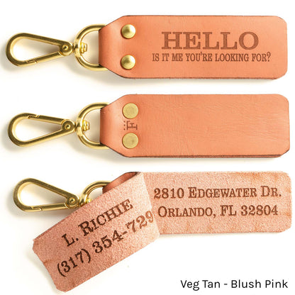 ID FFFob Luggage Clip in Veg Tan Blush Pink — front view