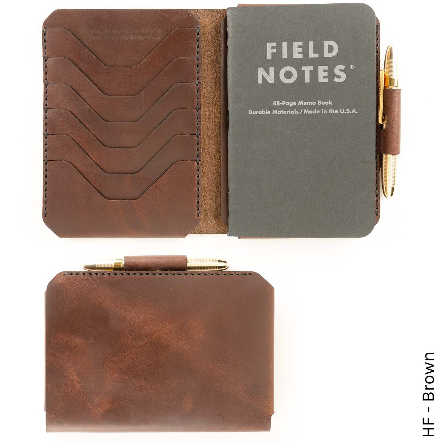 Field Notes Wallet in HF Brown — front view