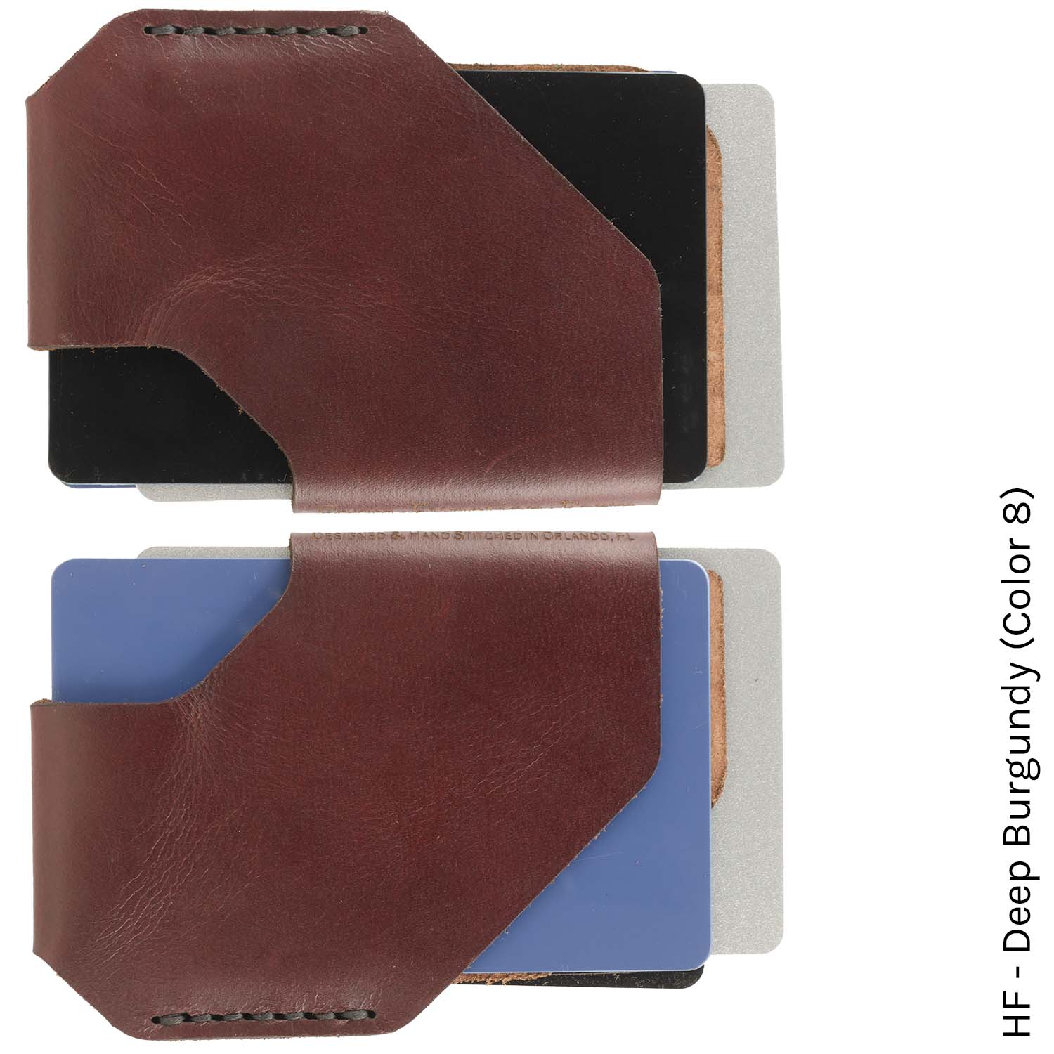 TriSlot Wallet in HF Deep Burgundy (Color 8) — front view
