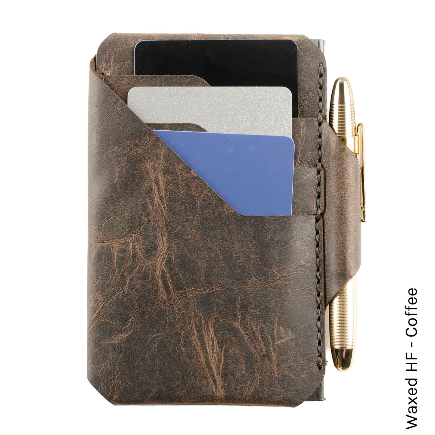 Archslim Wallet in Waxed HF Coffee — front view