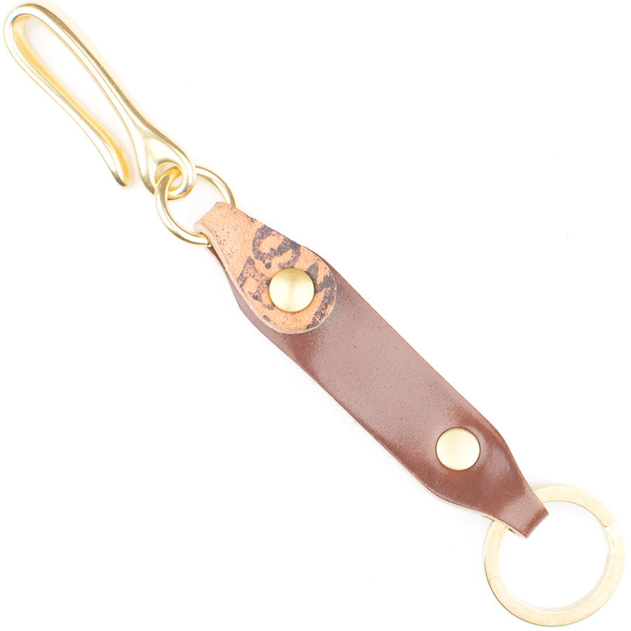 Short Leash Fob Cordovan in Shell Cordovan Mahogany — front view