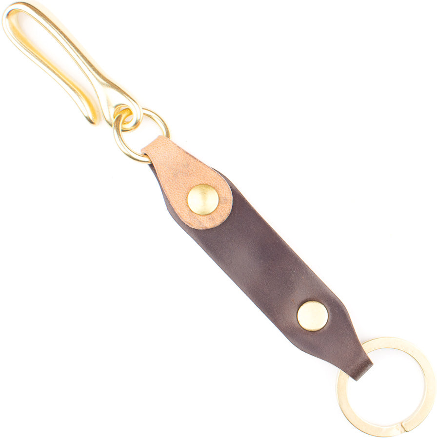 Short Leash Fob Cordovan — detail showing short leash length and hardware