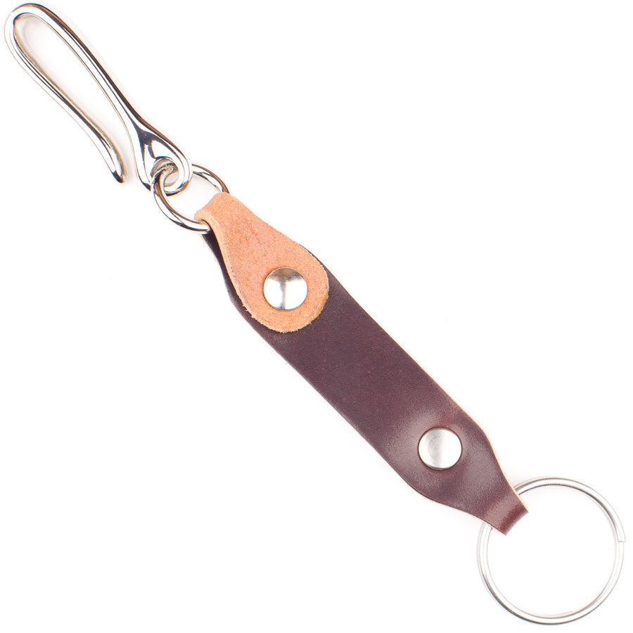 Short Leash Fob Cordovan — angle view showing shell cordovan grain