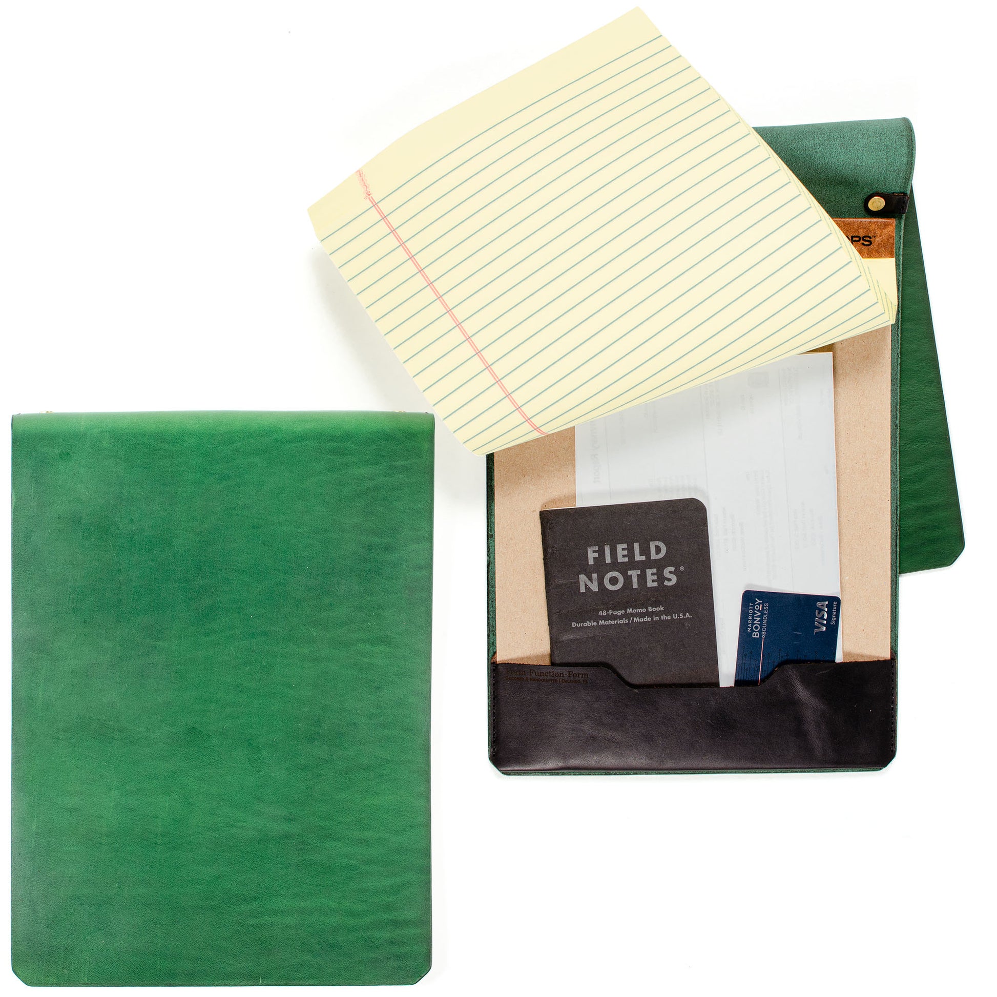 FFFolio Legal Pad Cover — hero shot showing Horween leather legal pad cover
