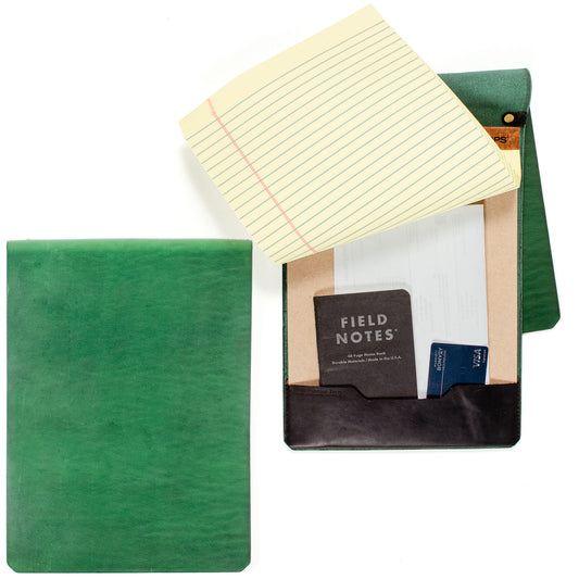 FFFolio Legal Pad Cover — hero shot showing Horween leather legal pad cover