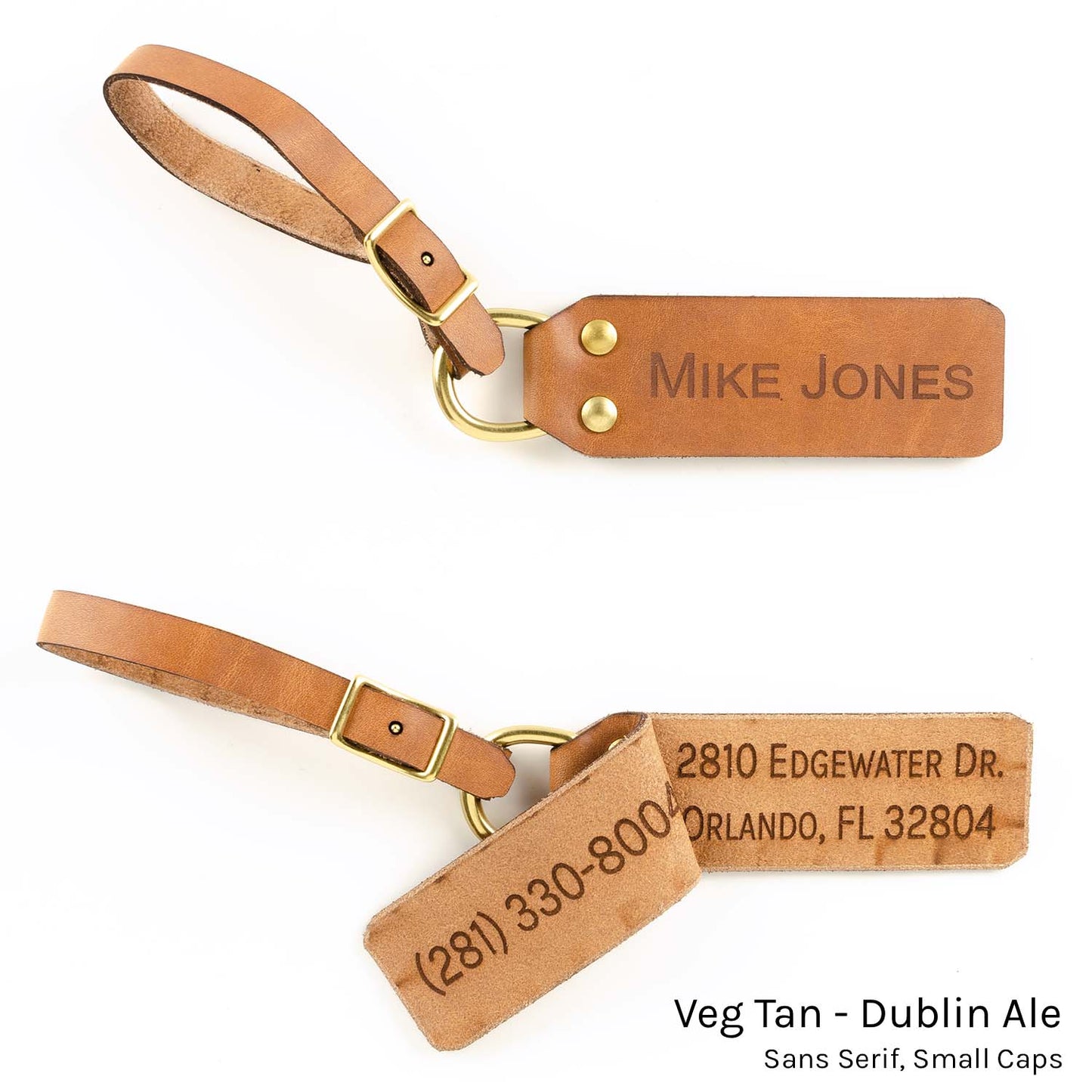 ID FFFob Luggage Strap in Veg Tan Dublin Ale — front view