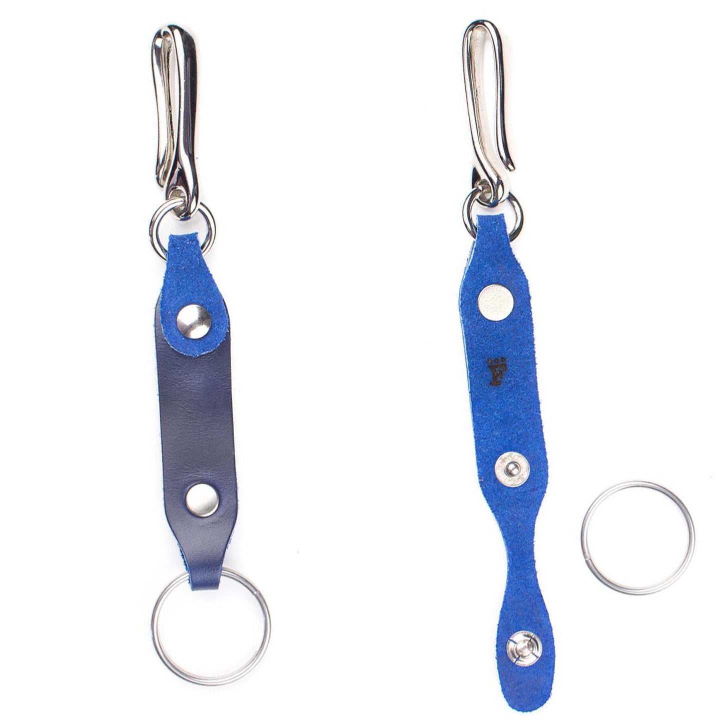 Short Leash Fob in Chromexcel Ink Blue — front view