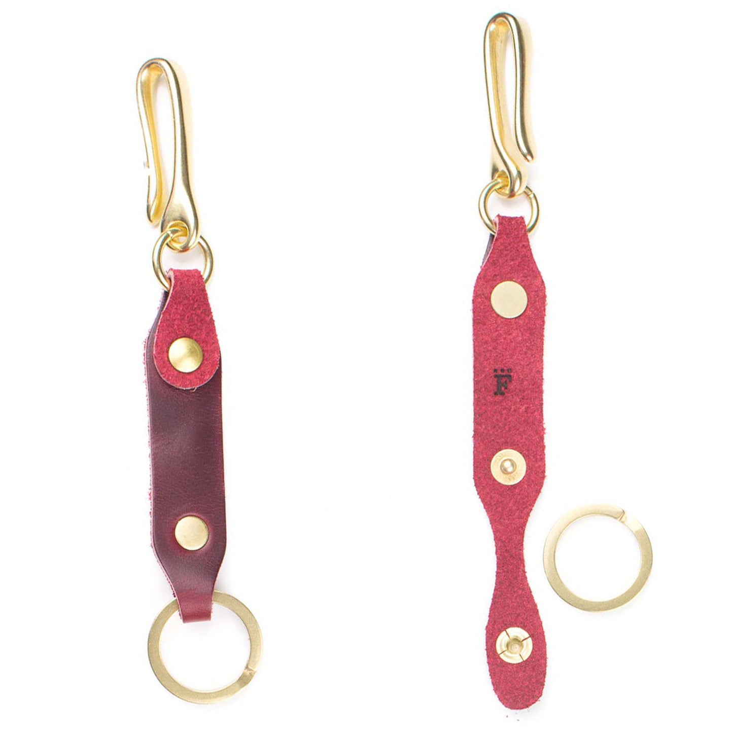 Short Leash Fob in Chromexcel Life Red — front view