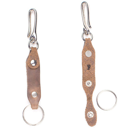 Short Leash Fob in Chromexcel Espresso (Natural) — front view