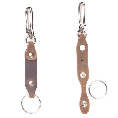 Short Leash Fob in Chromexcel Brown — front view