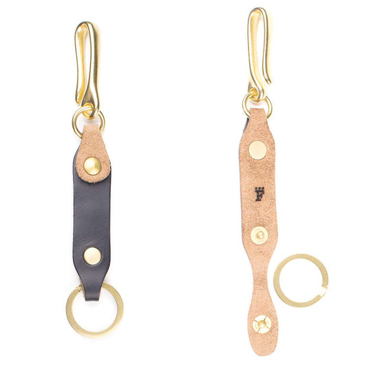 Short Leash Fob in Chromexcel Black — front view