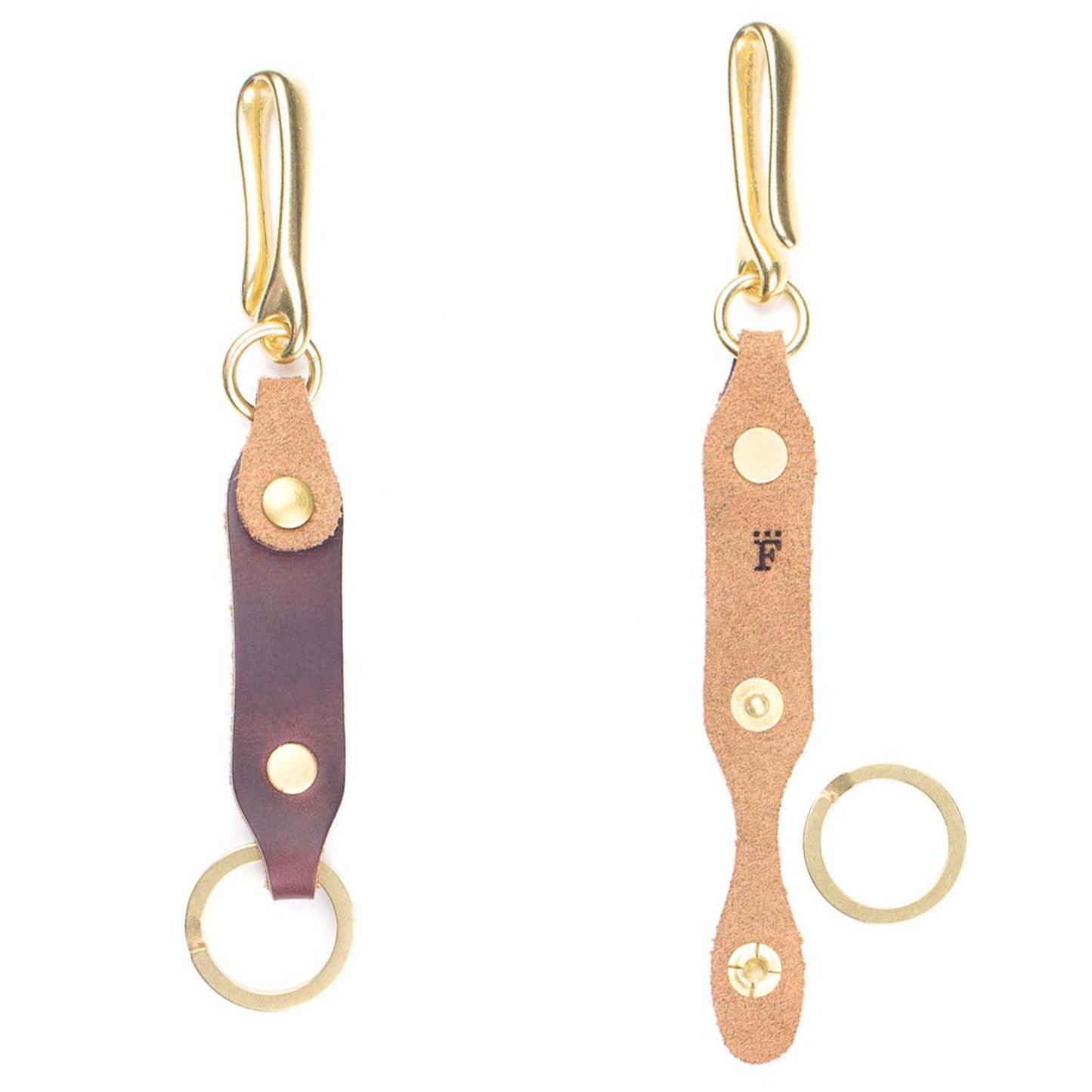 Short Leash Fob in Chromexcel Deep Burgundy (Color 8) — front view